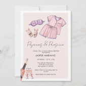 Pyjama Party Slumber PJ Prosecco Vrijgezellenfeest Kaart (Voorkant)