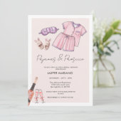 Pyjama Party Slumber PJ Prosecco Vrijgezellenfeest Kaart (Staand voorkant)