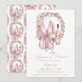 Pyjama Party Slumber PJ Prosecco Vrijgezellenfeest Kaart (Voorkant / Achterkant)