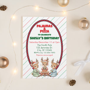 Pyjama & Pizza, Kerst Reindeer Verjaardag Kaart