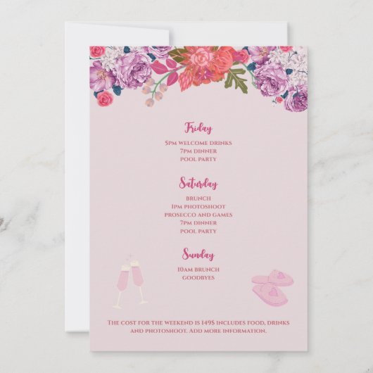 Pyjama & Prosecco Bachelorette Weekend Route Kaart (Achterkant)