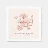 Pyjama & Prosecco Bruidsmeisje Diner Afscheid Servet (Voorkant)