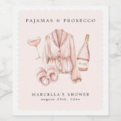 Pyjama & Prosecco Bruidsmeisje Diner Afscheid Wijn Etiket (Enkel label)