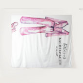 Pyjama Prosecco Chic Bachelorette Party Achtergron Wandkleed (Voorkant (horizontaal))