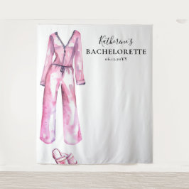 Pyjama Prosecco Chic Bachelorette Party Achtergron Wandkleed