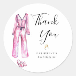 Pyjama Prosecco Chic Bruidsfeest Dank Je Ronde Sticker