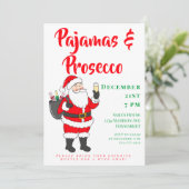 Pyjama & Prosecco Dames Kerstfeest Kaart (Staand voorkant)