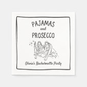 Pyjama & Prosecco Gepersonaliseerd Afscheid van de Servet (Voorkant)
