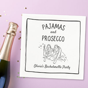 Pyjama & Prosecco gepersonaliseerd vrijgezellenfee Servet