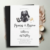 Pyjama Prosecco PJ Party Black Chic 21e verjaardag Kaart