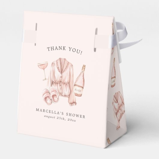 Pyjama & Prosecco Vrijgezellenfeest Bachelorette Bedankdoosjes (Achterkant)