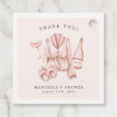 Pyjama & Prosecco Vrijgezellenfeest Bachelorette Bedankjes Labels (Achterkant)