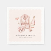 Pyjama & Prosecco Vrijgezellenfeest Bachelorette Servet (Voorkant)