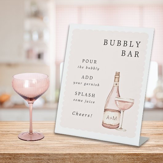 Pyjama & Prosecco Vrijgezellenfeest Bubble Bar Reclamebord Met Voetstuk