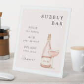 Pyjama & Prosecco Vrijgezellenfeest Bubble Bar Reclamebord Met Voetstuk (Insitu)