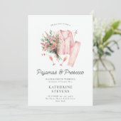 Pyjama Prosecco Wildflower Bachelorette Routebesch Kaart (Staand voorkant)