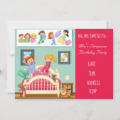 Pyjama schattig Slumber sleepover verjaardagsfeest Kaart (Voorkant)