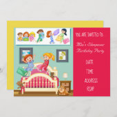 Pyjama schattig Slumber sleepover verjaardagsfeest Kaart (Voorkant / Achterkant)