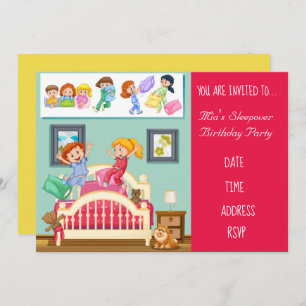 Pyjama schattig Slumber sleepover verjaardagsfeest Kaart