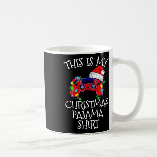 Pyjama Shirt Videogame Controller Kerstman Hoed Ga Koffiemok (Rechts)