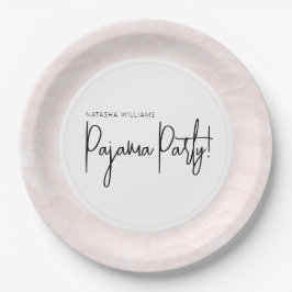 Pyjamafeest Abstract Zacht Roze Patroon Chic Papieren Bordje