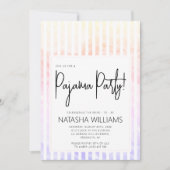 Pyjamafeest met Kleurrijke Pastel Elegante Strepen Kaart (Voorkant)