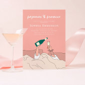 Pyjamafeest PJ en Prosecco Bruidsfeest Kaart