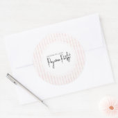 Pyjamafeestje Bruidsdouche Roze Strepen Ronde Sticker (Envelop)