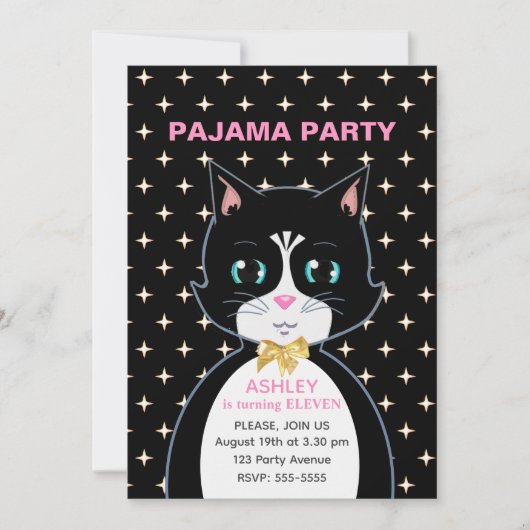 Pyjamafeestje Kaart (Voorkant)