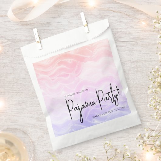 Pyjamafeestje Kleurrijk Pastel Elegant  Bedankzakje (Geknipt)