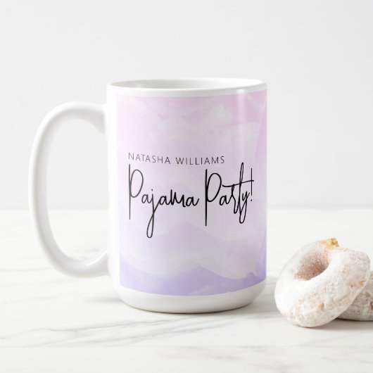 Pyjamafeestje Pastel Roze Paars Modern Koffiemok (Met donut)