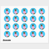 Pyjamafeestje Ronde Sticker (Vel)