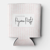 Pyjamaparty Bachelorette Roze Witte Strepen Blikjeskoeler (Voorkant)