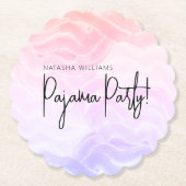 Pyjamaparty Kleurrijk Pastel Elegant  Kartonnen Onderzetters (Voorkant)
