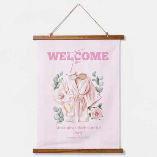 Pyjama's en Prosecco Bachelorette Hangend Wandkleed (Voorkant)