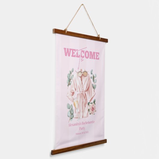 Pyjama's en Prosecco Bachelorette Hangend Wandkleed (Gebogen)