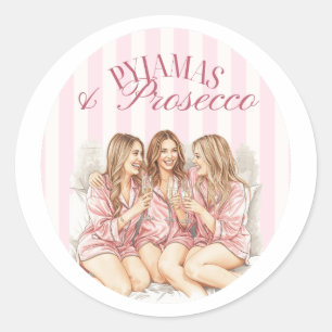 Pyjama's en Prosecco Meidenacht Afscheid van de Ronde Sticker