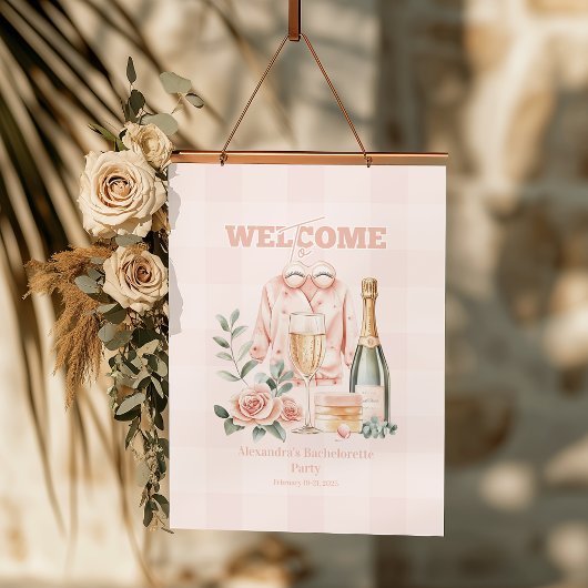 Pyjama's en Prosecco vrijgezellenfeest Hangend Wandkleed