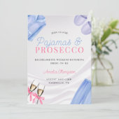 Pyjama's en Prosecco vrijgezellenfeest Kaart (Staand voorkant)