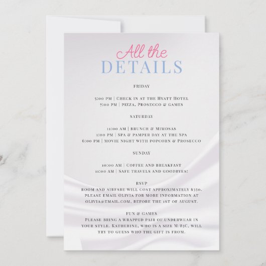 Pyjama's en Prosecco vrijgezellenfeest Kaart (Achterkant)