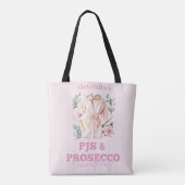 Pyjama's en Prosecco vrijgezellenfeest Tote Bag (Achterkant)