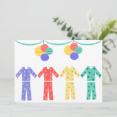 pyjama's in een Row Pajama-partij Kaart (Staand voorkant)