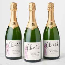 Pyjamas Prosecco Chic Bachelorette Party Dank u Sparkling Wijnetiket