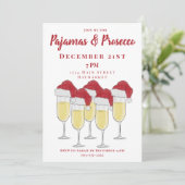Pyjama's & Prosecco Kerstfeest Meisjes Nacht Kaart (Staand voorkant)