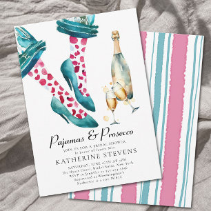 Pyjamas Prosecco Lingerie Party Roze Vrijgezellenf Kaart
