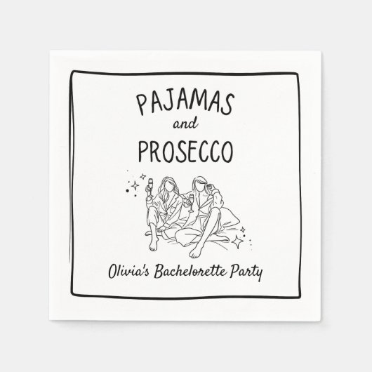 Pyjama's & Prosecco Persoonlijk Afscheid Als Meisj Servet (Voorkant)