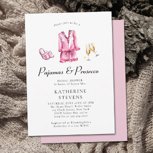 Pyjamas Prosecco PJ Party Lingerie Vrijgezellenfee Kaart