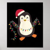 Pyjama's Schattigee Pinguïns Xmas Santa Lights Ker Poster (Voorkant)