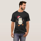 Pyjama's Schattigee Pinguïns Xmas Santa Lights Ker T-shirt (Voorkant volledig)