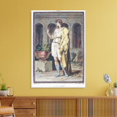 Pylades, kostuum voor "Andromache" van Jean Racine Canvas Afdruk (Insitu (Woonkamer))